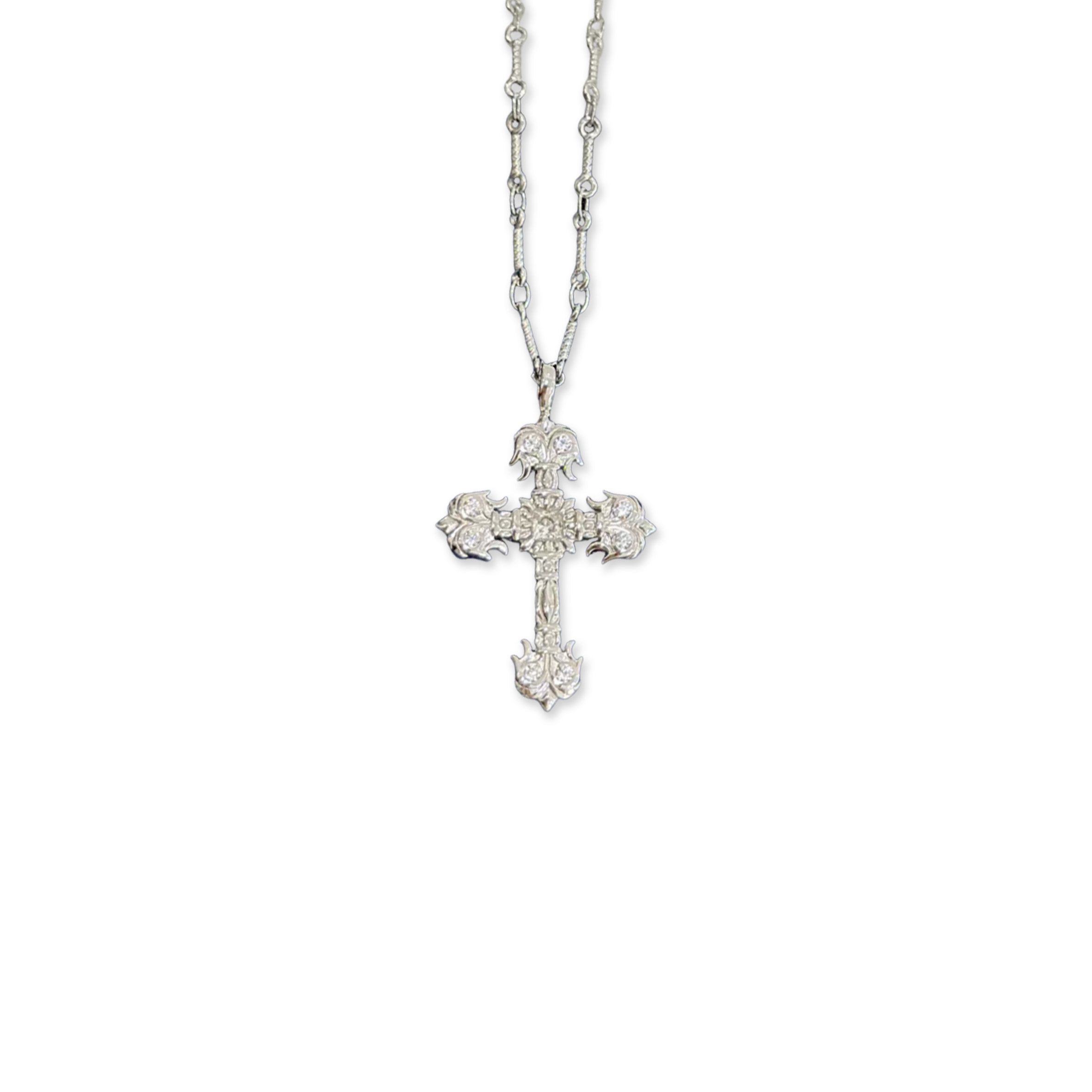 Ch*0me He**ts filigree cross pendant necklace